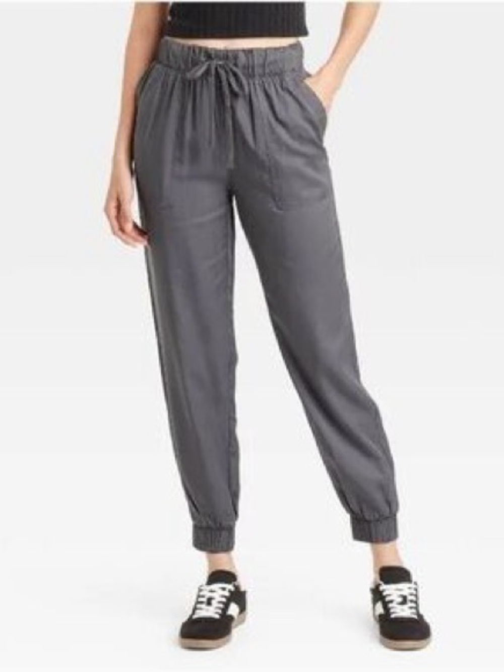 Trendy Universal Thread Women's Gray Elastic-Waist Jogger Pants Small NWT